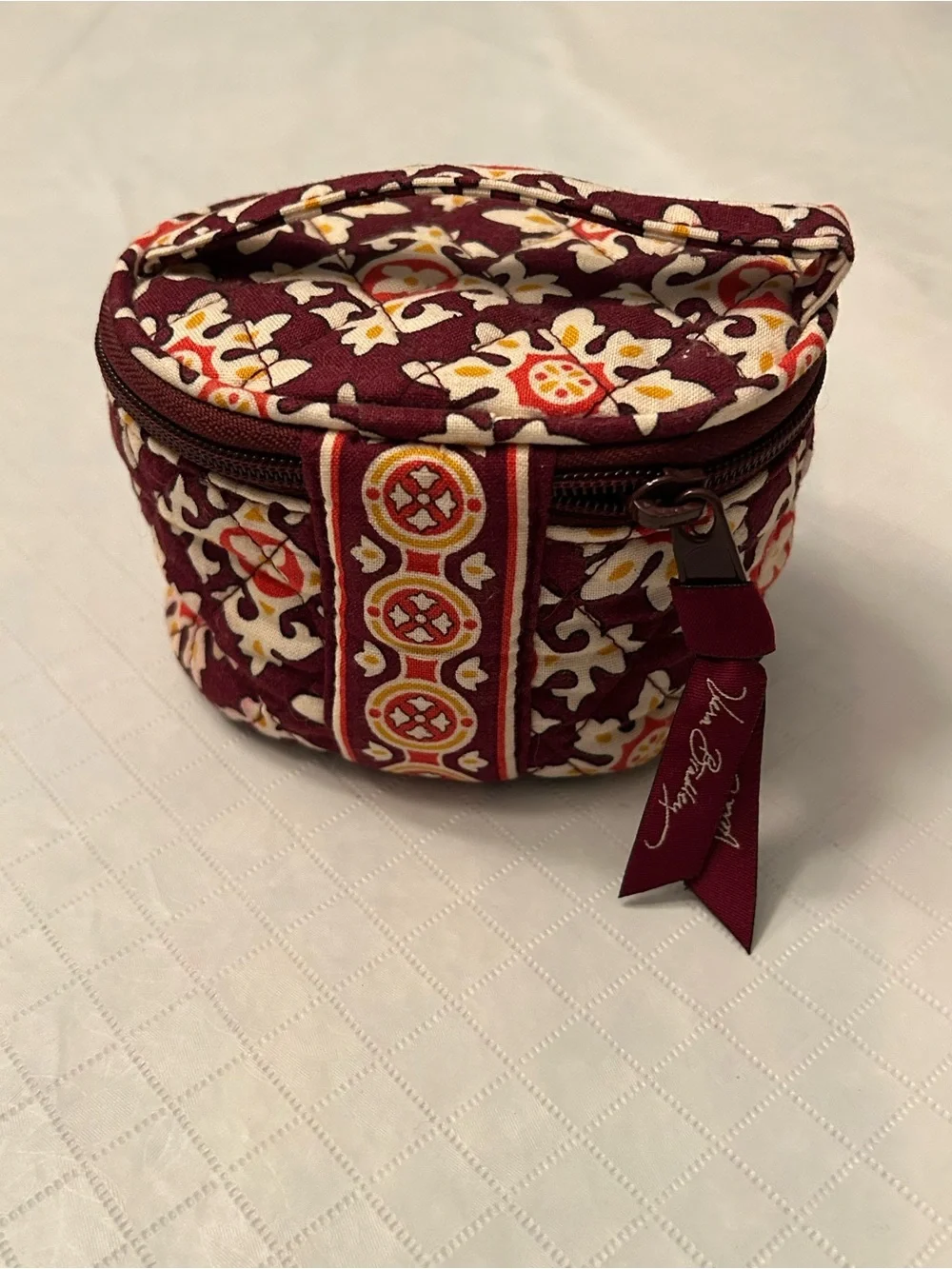 Retired - Vera Bradley “Burgundy Medallion” Small Cosmetic Case